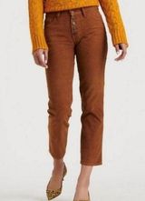 Lucky Brand Brown Corduroy Mid-Rise Authentic Straight Crop 6 Photo 0