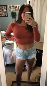 Orange Tight Crop Top Size M Photo 0