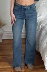 VINTAGE Wide Leg 90s Jeans Blue Size 4 Photo 0