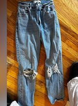 Abercrombie & Fitch Blue Boyfriend Jeans Distressed Casual Photo 0