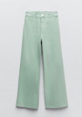 ZARA Marine Straight Jeans Light Green Photo 0