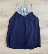 Sweet Wanderer Blue Scalloped Tank Top Blouse Photo 0