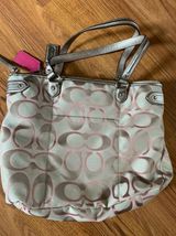 Beige & Pink Cloth Purse Photo 0