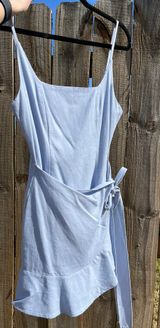 Princess Polly Cottage Hill Mini Dress Baby Blue Photo 0