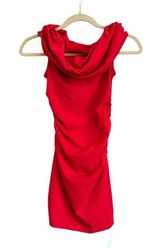 NWT ASOS Missguided Off the Shoulder Red Mini Dress Ruched Size Small Photo 0