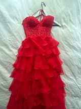 Sherri Hill Prom Dress Red Strapless Photo 0
