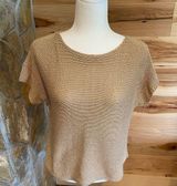 Cable & Gauge  tan short sleeve sweater‎ Photo 0