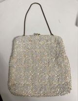 Whiting & Davis Beaded Vintage Evening Bag & Coin Whiting Davis Gold Sequin Purse Photo 0