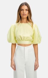 Bardot Yellow Crop Blouse Photo 0