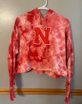 University of Nebraska Hoodie Sweatshirt Tie Dye Red White Womens Medium Photo 0