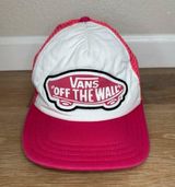 Vans Off the Wall Women's Pink White Snapback Hat Photo 0