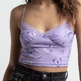 Tilly's Y2K Butterfly Lilac Crop Top Photo 0