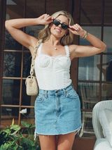 L*SPACE x JVS l Jamie Corset Top in Cream - Size small Photo 0