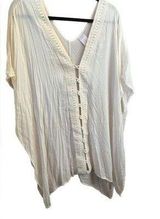 Xhilaration Pullover Swim Cover-up Cream Boho Dress Sleeveless Kimono Large flaw Photo 0