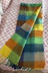 Checkered Scarf Large Multicolor Trendy Fuzzy Cool Girl Blogger Favorite Photo 0