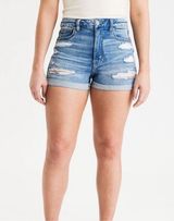 American Eagle Curvy Hi-Rise Shortie Jean Shorts Photo 0