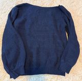 SHEIN Blue off shoulder Knit Sweater Photo 0