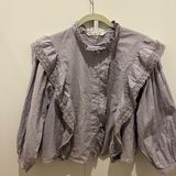 Mango  Lilac Lace-Trimmed Top Photo 0