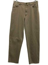 Jones New York  Jeans Khaki Tan Denim Size 12 Mom Jeans Straight Leg High Waisted Photo 0