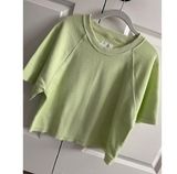 Lightweight Ribbed Short Sleeve Sweatshirt Size: S Color: Honeydew Photo 0