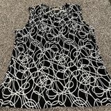 Croft & Barrow black and white swirl stretch pleated business casual tank top L Photo 0