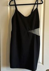 B Darlin Plus size black dress with rhinestone cut out Photo 0