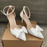 ✨NWOT!!! Elegant White Stiletto Heels with Ankle Strap Size 7.5 Photo 0