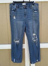 Lane Bryant  Distressed Destroyed Straight Jeans Women's Plus Size 18 Stretch Photo 0