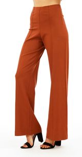 Veronica M Burnt Orange Flared Pants Photo 0