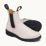 Blundstone Pearl White Leather Pull On Chelsea Ankle Boots Size 6.5 Photo 0