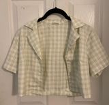 Brandy Melville Cropped Collared Button Down Photo 0