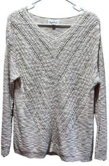 Cloud Chaser Womens Sweater Large Ivory Knit Long Sleeve Casual Photo 0