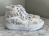 Vans Womens Fillmore High Top Sneaker Shoes Size 6.5 Satin Floral Embroidered Photo 0