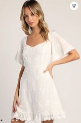 Lulus White Cotton Mini Dress Photo 0