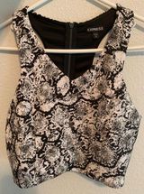 EXPRESS Snake Print Crop Top Photo 0