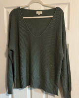 Lucky Brand Olive V-Neck Sweater Photo 0