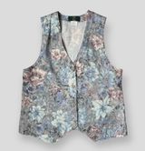 Orvis Vintage  Pastel Tapestry Floral Button-Front Vest Photo 0