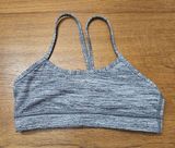 Lululemon Flow Y Sports Bra Women's Size 4 Heather Gray Lightweight Running Gym Photo 0