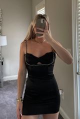 Rhinestone Mini Dress Black Size L Photo 0