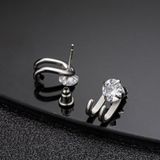 925 Silver Plated CZ Cubic Zirconia Stud Earrings for Men Women Photo 0