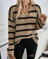 SheIn LUNE Striped Pattern Drop Shoulder Sweater Photo 0
