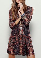 New Romantics Fiesta Floral Dress Size Medium Brown Photo 0