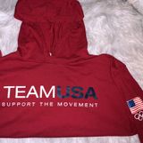 Team USA Olympic Cropped Sweatshirt Red Photo 0
