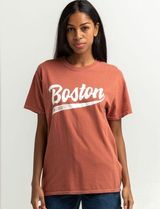 Tilly's Faded Burgundy Red Boston Retro Women's Oversized Graphic Tee Photo 0