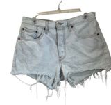 Levi Ribcage Light Wash Frayed Cut Off Jean Shorts Size 31 Photo 0