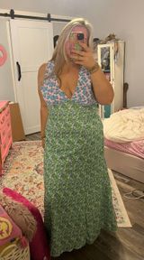 Amazon Floral Silk Dress Photo 0