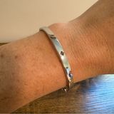 Kate Spade Silver Plated Cut Out Logo Clamper Cuff Bracelet Photo 0