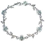 Silver Rose Flower made with Swarovski Crystal Photo 0