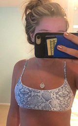 SheIn Grey Snake-skin Bikini Top Photo 0