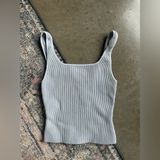 Aritzia babaton blue Ribbed sculpt knit Top medium Photo 0